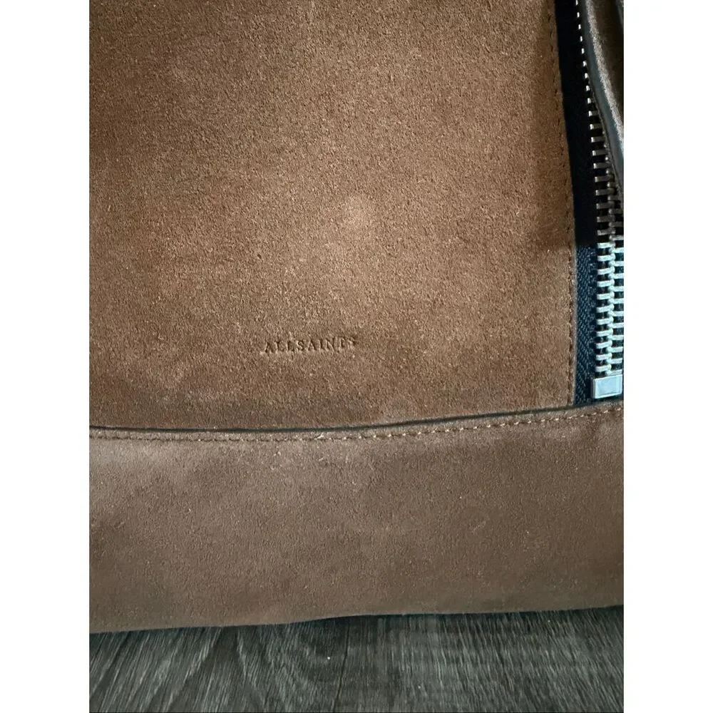 ALLSAINTS Women's Brown Alba Suede Hobo Bag $399